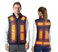 Armorget Chaleco Calefactable, con 13 Zonas de Calefacción, Control de Temperatura de 3 Niveles, Carga USB, Chaqueta Térmica Lavable para Uso en Exteriores XS Azul(Baterías Excluidas)