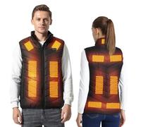 Armorget Chaleco Calefactable, con 13 Zonas de Calefacción, Control de Temperatura de 3 Niveles, Carga USB, Chaqueta Térmica Lavable para Uso en Exteriores XXL Negro(Baterías Excluidas)