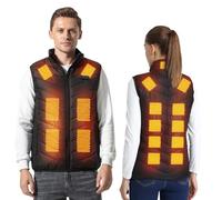 Armorget Chaleco Calefactable, con 17 Zonas de Calefacción, Control de Temperatura de 3 Niveles, Carga USB, Chaqueta Térmica Lavable para Uso en Exteriores XXS Negro(Baterías Excluidas)