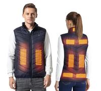 Armorget Chaleco Calefactable, con 9 Zonas de Calefacción, Control de Temperatura de 3 Niveles Carga USB, Chaqueta Térmica Lavable para Uso en Exteriores 3XS Azul(Baterías Excluidas)