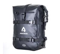 ARMOURAIN Bolsa Trasera Impermeable para Asiento Trasero de Motocicleta 15L Bolsa de Alforja Lateral para Motocicleta de Barra de Choque Motor Sissy Bar de Equipaje (PVC Negro, 15L)