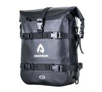 ARMOURAIN Bolsa Trasera Impermeable para Asiento Trasero de Motocicleta 15L de Alforja Lateral para Motocicleta de Barra de Choque Motor Sissy Bar de Equipaje (TPU Negro, 15L)