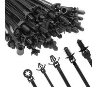 Armpow 110 bridas de alambre para montaje en coche, color negro, de nailon, a presión, resistentes, autobloqueantes, resistentes a los rayos UV, para construcción automotriz, agrupación de cables en