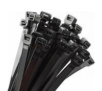Armpow 50 Piezas 600mm x9mm Plastico bridas largas de resistentes a los rayos UV 80kg/175LBS de resistencia a la tracción Sujetacables de Alta Resistencia Para la Gestión de Cables(Negro)