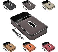 Armrest Storage Box with LED Ambient Light, 8-in-1 Dual Interface Car Armrest Organizer, USB/Pd Fast Charging, Multifunction Center Console Organizer for Cars, SUVs, and Trucks (Brown,Standard)