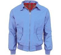 Army And Workwear Harrington - Chaqueta clásica con cremallera para hombre, diseño a cuadros, azul celeste, S