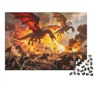 Army Burned 1000 Piezas Puzzle Reciclable Paper Dragon Battle Senior Puzzles Juego de Fiesta Props Excelente Idea de Regalo para Mujeres and Men Both 52x38cm/1000pcs