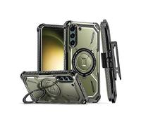 (Army Green)For Samsung Galaxy S21 5g Armor Series Magsafe Magnetic Holder Phone Case With Back Clip(red)