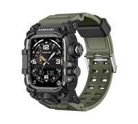 (Army Green, Multicolor) AMBAND For Apple Watch Ultra 49mm Bump Proof TPU Watch Strap with Integrated Watch Case - Black