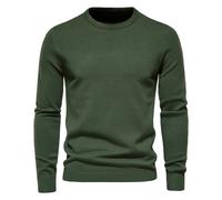 (Army green, Size M 55-65kg) Men's Clothing 2025 New Winter Thickness Pullover Men O-neck Solid Color Long Sleeve Warm Slim Sweaters Men