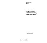 Army Regulation AR 150-1 United States Military Academy: Organization, Administration, and Operation June 2026