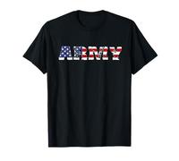 Army US Flag Pattern Distressed Font Rustic US Army US Flag Camiseta