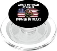 Army Veteran by Choice Women by Heart Bandera de Estados Unidos Militar PopSockets PopGrip para MagSafe