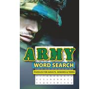 ARMY Word Search Puzzle Book: Word Searches with Easy to Read Print about Armies, Soldiers, the Military and More | 6x9 inches, 110 pages | 50+ Puzzles ... Gift for Vacations, Holidays and Free Times