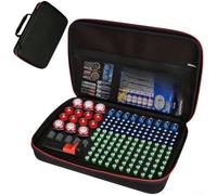 ARMYJY Caja de almacenamiento de batería de EVA para más de 200 celdas AA AAA 9V con probador, caja organizadora para casa, oficina, viajes, color negro, 35 x 25 x 7 cm