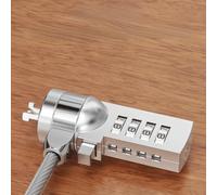 ARMYJY Candado de combinación de 4 dígitos reajustable para portátil con cable de acero chapado de 120 cm y cuerpo de bloqueo de aleación de acero para portátil, escritorio, estación de acoplamiento