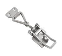 ARMYJY Cerrojo de palanca de acero inoxidable con cierre automático, ajustable, 67-80 mm, resistente a la corrosión, para armarios, puertas, cajas, cajas, cajas, cajas, color plateado