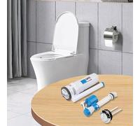 ARMYJY Kit de repuesto para sistema de botón de descarga de inodoro blanco de doble descarga para cisternas integradas, funcionamiento silencioso, volumen de agua ajustable, fácil instalación