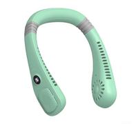 ARMYJY Ventilador portátil para el cuello, 215 x 175 x 55 mm, 1200 mAh, batería recargable, con placa de refrigeración para playa, senderismo, trabajo, deportes al aire libre (verde)