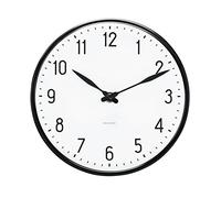 Arne Jacobsen Estación Reloj de, Aluminio Vidrio, Blanco, 16 cm