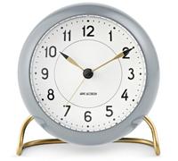 Arne Jacobsen Estación Reloj de Mesa, plástico Cristal Mineral, Gris, 11 cm