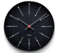 Arne Jacobsen Reloj de Pared de 29 cm de diámetro, diseño Original, Detalles creativos, Color Negro