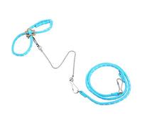 Arnés Ajustable para Hámster con Correa Anti-mordida, Chaleco de Entrenamiento, Cuerda de Algodón y Cadena de Metal, 80cm, Azul