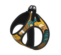 Arnés ajustable para perro con estampado de mapa del mundo abstracto, arnés para cachorros, clips de correa, arneses para mascotas, chaleco de entrenamiento para mascotas