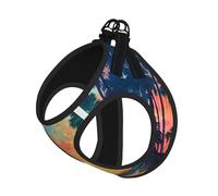 Arnés ajustable para perro con estampado de puesta de sol tropical, arnés para cachorros, clips de correa, arneses para mascotas, chaleco de entrenamiento para mascotas