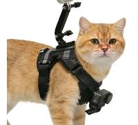Arnés Anti Fugas para Gatos | Anti-Escape con Montura para Cámara - Arnés con Soporte para Cámara de Acción | para Gatito Interior Exterior Senderismo Paseo Entrenamiento Aventuras Camping
