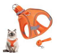 Arnés Antifugas para Gatos | Chaleco Suave de Malla con Tiras Reflectantes de Seguridad - Tallas S M L Suministros para Mascotas para Senderismo Adiestramiento Viajes Exteriores