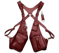 Arnés antirrobo,Arnés antirrobo para hombres | Bolsa de hombro doble Cosplay medieval - Cartera de bolso de hombro para axilas, paquete oculto de cuero PU ajustable, bolso de hombro doble para exterio