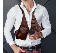 Arnés antirrobo de,Arnés antirrobo para Hombres de, Cartera Ajustable Medieval Retro, Bolsa de Funda Ajustable para Exteriores, Bolsillo Tipo Billetera con Correa para Las Axilas, Bolso de