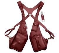 Arnés antirrobo de Cuero,Arnés antirrobo para Hombres de Cuero | Bolsa de Hombro Doble Cosplay Medieval - Cartera de Bolso de Hombro para Axilas, Paquete Oculto de Cuero PU Ajustable, Bolso de Hombro