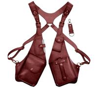 Arnés antirrobo - Doble correa Cosplay Medieval, cinturón de seguridad de poliéster de alta resistencia, bolsa con funda de hombro oculta debajo de las axilas | Múltiples bolsillos para guardar Fac