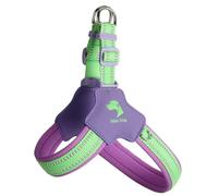 Arnés antitirones en Forma de Y para Perros, diseñado específicamente para Australian Shepherd. Cuenta con un Chaleco Ajustable y Suave Acolchado en el Pecho con Bandas Reflectantes Purple M