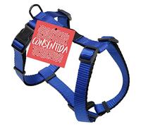 Arnés Basic para Perro Mediano T2 - Talla M 27 - 45 x 1.5 cm - Color Azul - Estampado Liso - Tejido Resistente Fabricado en Nylon - Abrochado Fácil - Accesorios para Perros - Consentida