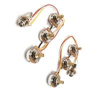 Arnés Cableado Guitarra Eléctrica Kit precableado con eje de cobre potenciómetro de 250 K 2 potenciómetros de volumen y 1 tono para bajo. Piezas de repuesto.(2 Pcs)