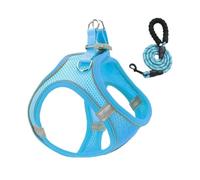 Arnés Canino con Correas Transpirable Antihuida Ajustable Cachorros | Arnés De Chaleco Reflectante Sin Ahogo Para Mascotas Para Cachorros Senderismo Entrenamiento Aire Traje de perro - Blue XS
