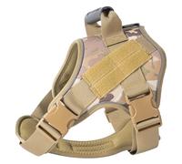 Arnés con accesorios para pasear perros grandes, chaleco militar, pastor alemán, golden retriever (camuflaje, M, 14-25 kg)
