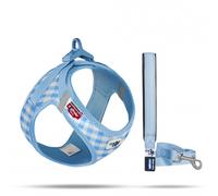 Arnés con correa Clasp Air-Mesh azul para cachorros - Curli - Tamaño: XS | Color: Azul claro