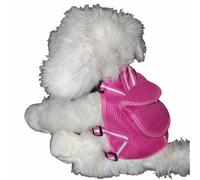 Arnés con mochila para perros y correa a juego GogiPet®, fucsia talla S