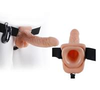 Arnés con tira vibrador ON falo real vibrante consolador cable vaginal anal