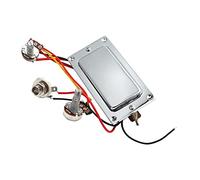 Arnés cromado de doble bobina para guitarra con potes de tono de volumen A500K B500K Mini Ollas de 1/4 pulgadas para piezas de repuesto de guitarra eléctrica