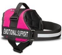 Arnés de apoyo emocional para perro con correas reflectantes, parches intercambiables y asa superior, chaleco ESA para perro, en 8 tamaños, resistente apoyo emocional para perros de trabajo (rosa, XS)