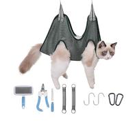 Arnés de aseo para perros - Cat Sling for Grooming | 10 piezas Pet Nail Trimming Hammock Hammock Cat Grooming Hammock with Nail Filing Board Set for Nail Trimming, Ear Cleaning, Bathing