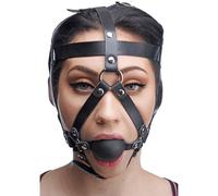 Arnés De Cabeza De Cuero Con Bola De Gag