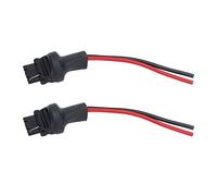 Arnés de cableado de enchufe 2 piezas |Adaptador macho de alambre de cobre para bombillas 3156/3456/4156 |Conector de faro y lámpara antiniebla de carcasa de ABS 12V - 24V