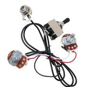 Arnés de cableado de piezas de guitarra Arnés De Cableado Para Guitarra, Precableado Dos Pastillas Potenciómetros De 500 K Interruptor De Palanca De 3 Vías Color Plateado