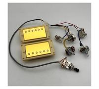 Arnés de cableado de piezas de guitarra Pastillas De Guitarra Humbucker Gold Mejoradas 4c Con Arnés De Cableado 2V1T/2V2T GOLD(Gold,2V1T)
